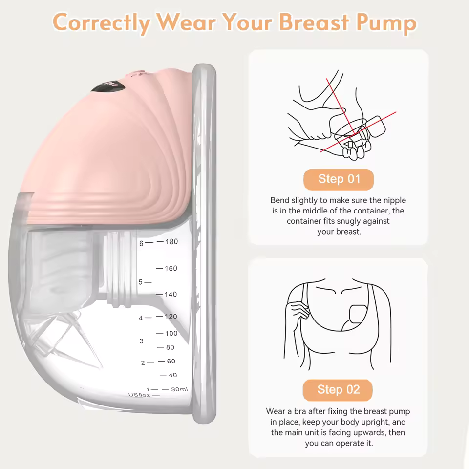 Afck Wearable Breast Pump Hands Free Electric Portable Wearable Breast Pumps Slient BPA-free Breastfeeding Milk Collector